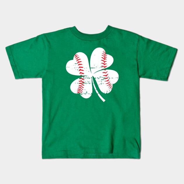 Lucky Baseball St Patricks Day Gift Men Catcher Shamrock Kids T-Shirt by MasliankaStepan